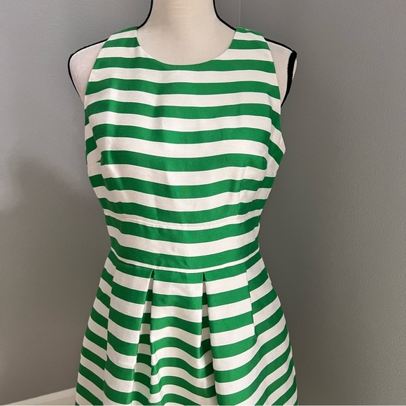Eliza J Green and White Striped Midi Dress - Picture 2 of 13